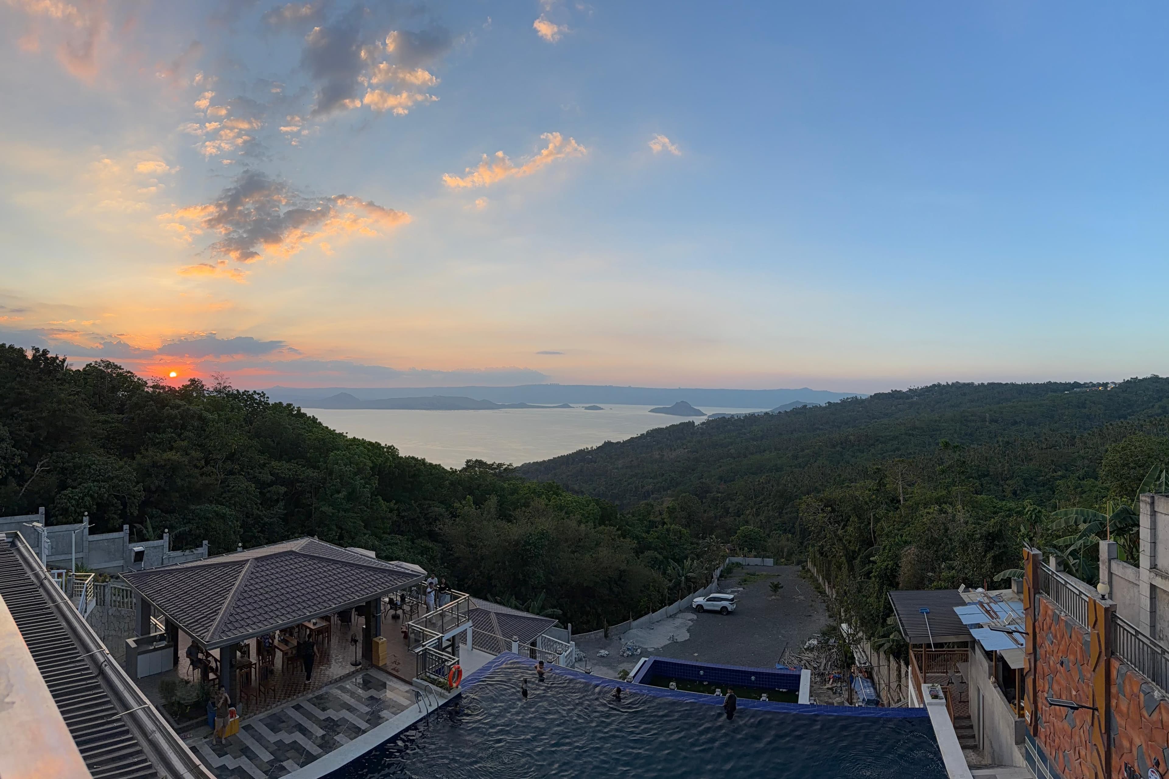 Sundown from the pool — the half-hour that justifies the drive